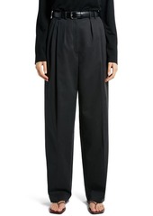 The Row Lariana Cotton & Cashmere Drill Pants in Black at Nordstrom