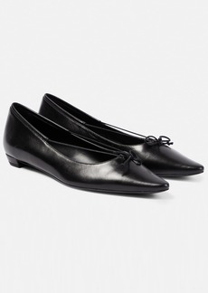 The Row Claudette Bow leather ballet flats