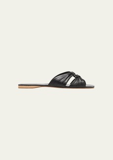 THE ROW Leather Knot Flat Slide Sandals