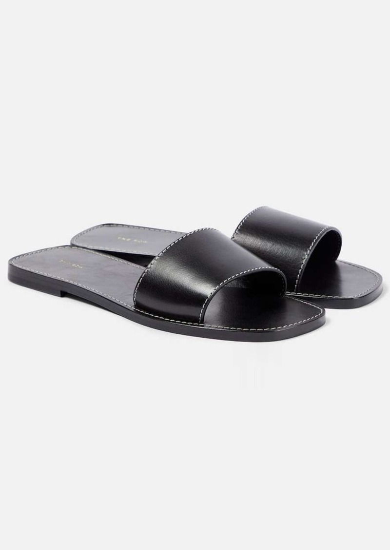 The Row Link leather slides