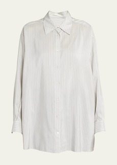 THE ROW Luka Stripe Oversized Button Down Shirt