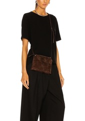 The Row Nu Mini Twin Suede Crossbody Bag