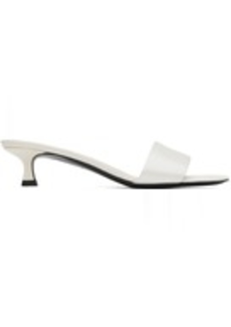 The Row Off-White Combo Kitten Heeled Sandals
