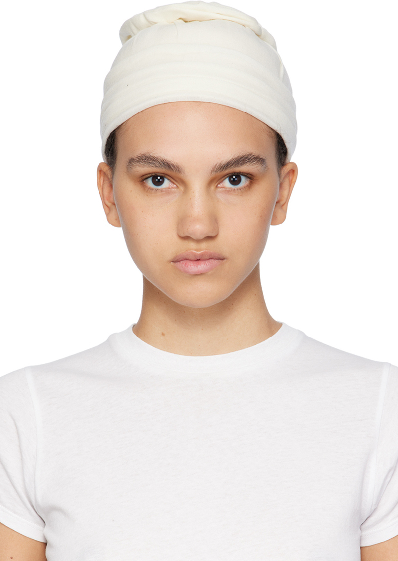 The Row Off-White Penelope Virgin Wool Cotton Beanie