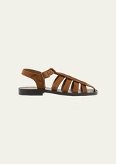 THE ROW Pablo Suede Fisherman Sandals