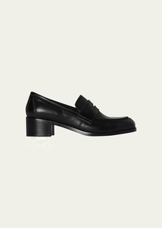 THE ROW Park Leather Heeled Penny Loafers