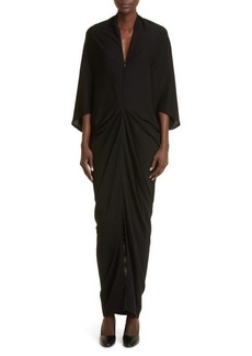 The Row Rodin Ruched Virgin Wool Maxi Dress