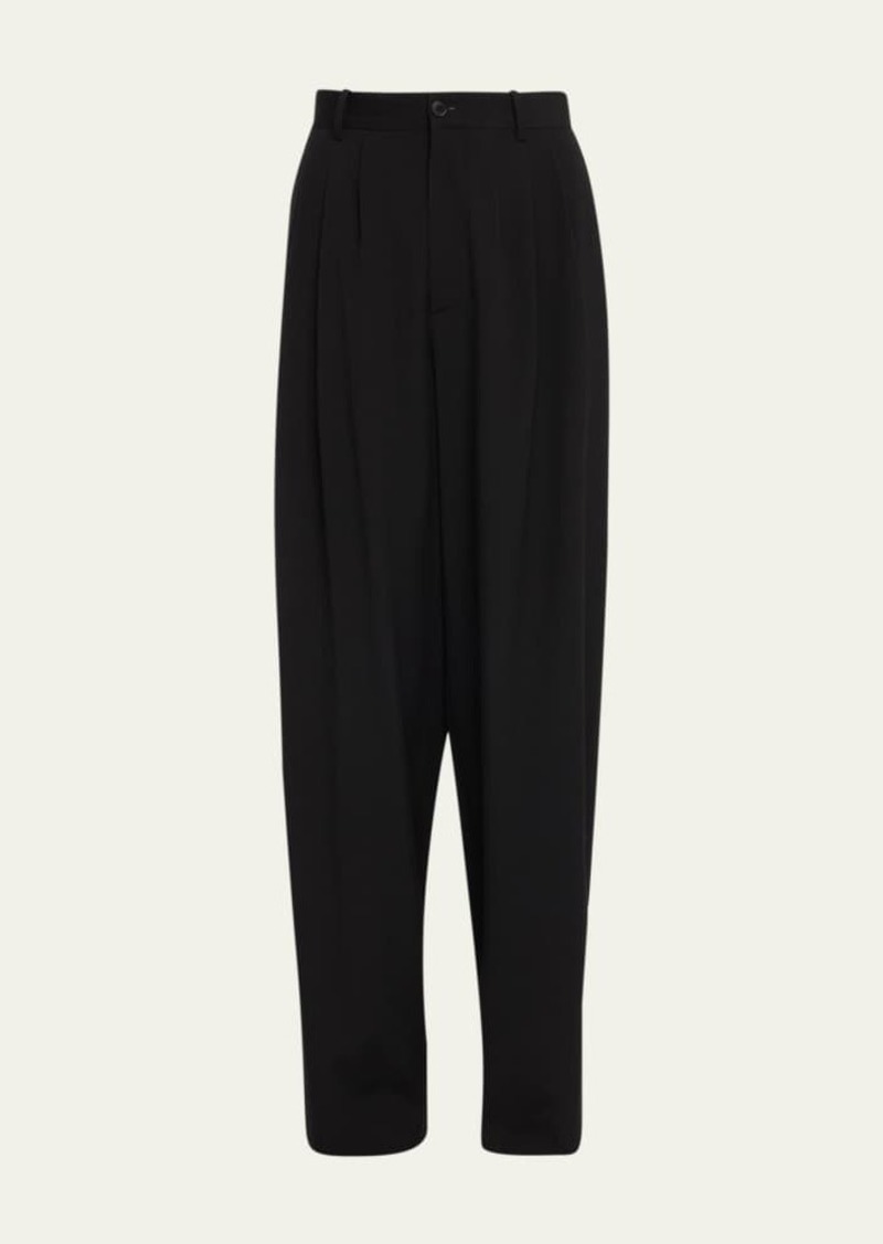 THE ROW Rufos Pleated Wide-Leg Wool Trousers