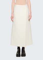 THE ROW Saio Wool-Silk Wrap Skirt