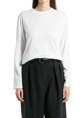 The Row Sherman Long Sleeve Light Jersey Top in White at Nordstrom