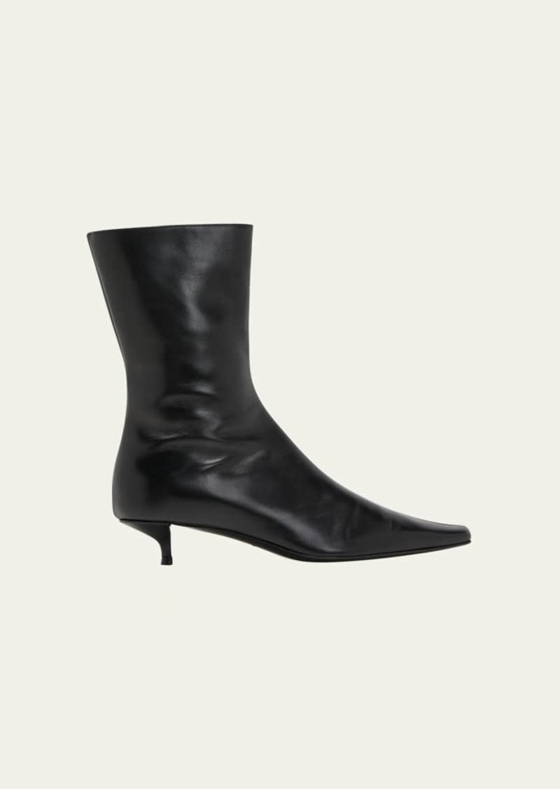 THE ROW Shrimpton Leather Zip Ankle Boots