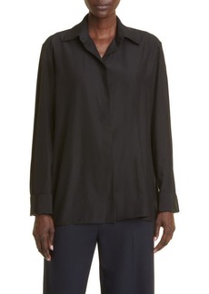 The Row Sisella Silk & Wool Button-Up Shirt