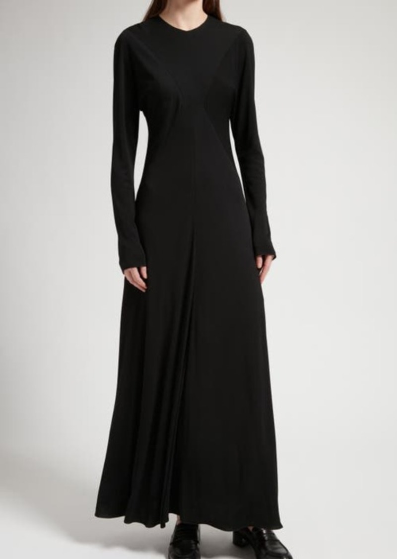 The Row Venusia Long Sleeve Paneled Maxi Dress
