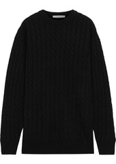 The Row Woman Cable-knit Cashmere And Silk-blend Sweater Black