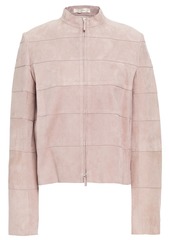 The Row Woman Paneled Suede Jacket Blush