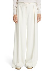Women's The Row Avril Pleated Compact Cady Wide Leg Pants