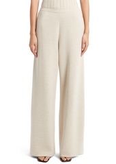 The Row Chuk Wide Leg Wool Blend Knit Pants in Beige Melange at Nordstrom
