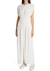 The Row Tamy Long Textured Cloque Dress in Off White at Nordstrom