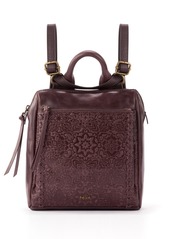 The Sak Loyola Convertible Small Leather Backpack - Mahogany Tile Emboss