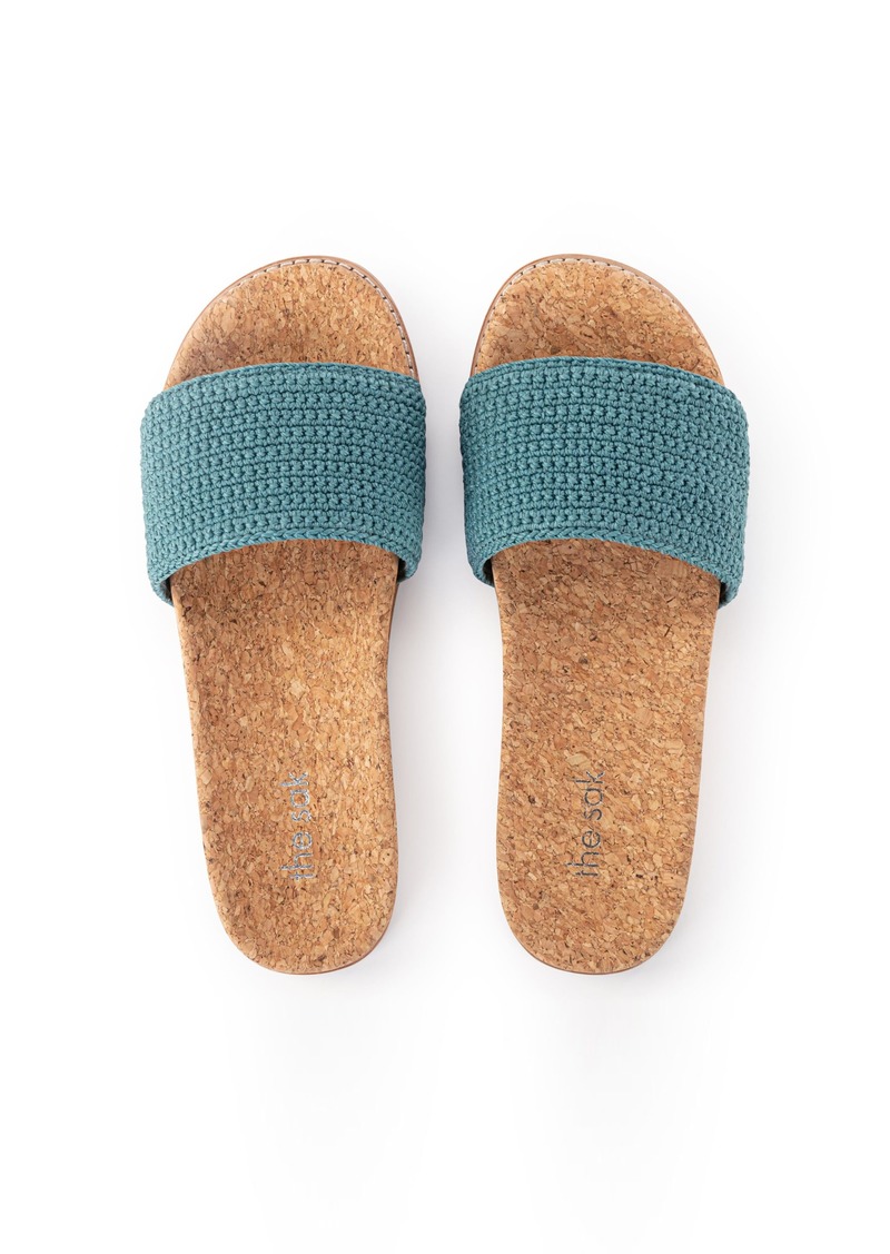 The Sak Mendocino Slide Sandal in Crochet Slip On Sandals