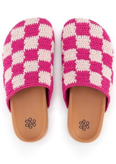 The Sak Women Bolinas Crochet Clog - Pink check