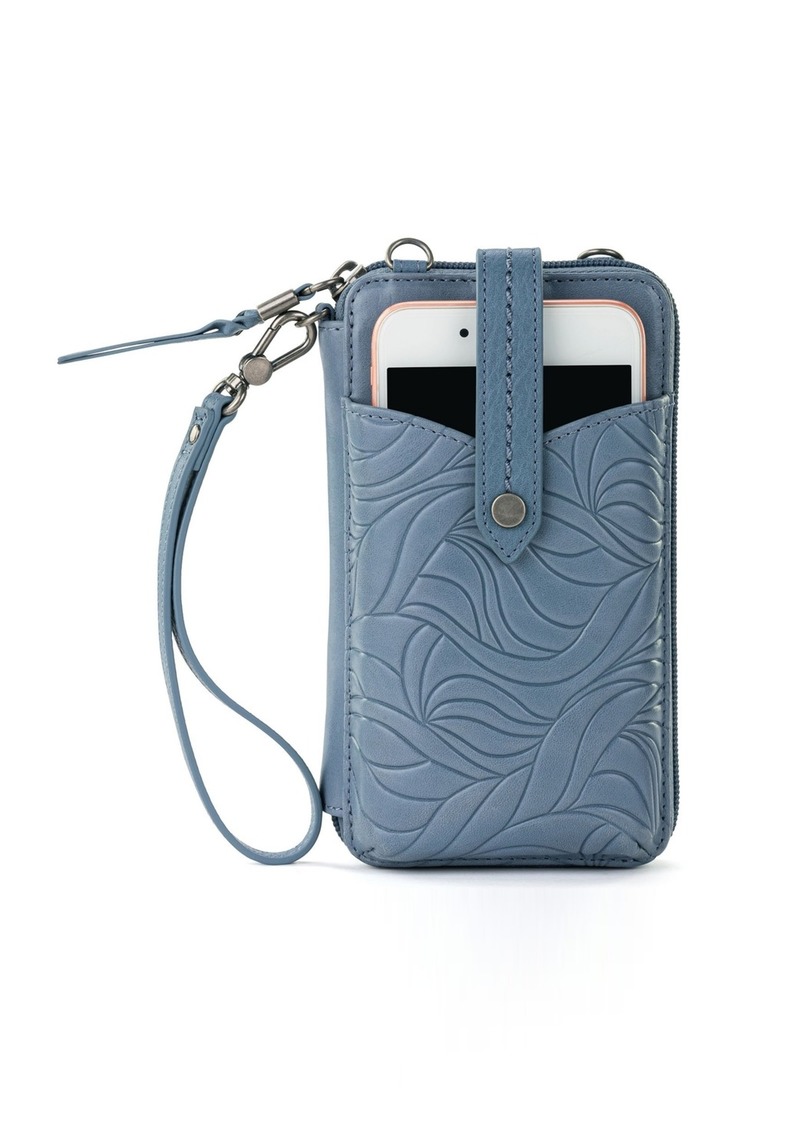 The Sak Women's Silverlake Leather Convertible Smartphone Crossbody Bag - Maritime Wave Emboss