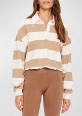 The Upside Duke Stripe Cropped Polo Shirt