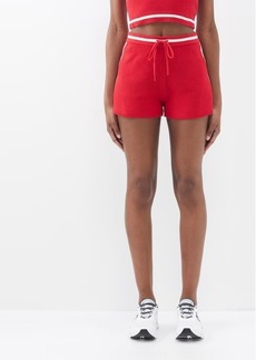 The Upside - Monaco Aurora Striped Organic-cotton Shorts - Womens - Red