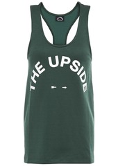 The Upside Woman Brooklyn Printed Cotton-blend Jersey Tank Forest Green