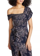 Theia Amaris Jacquard Column Gown