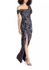 Theia Amaris Jacquard Column Gown