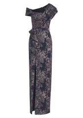 Theia Amaris Jacquard Column Gown