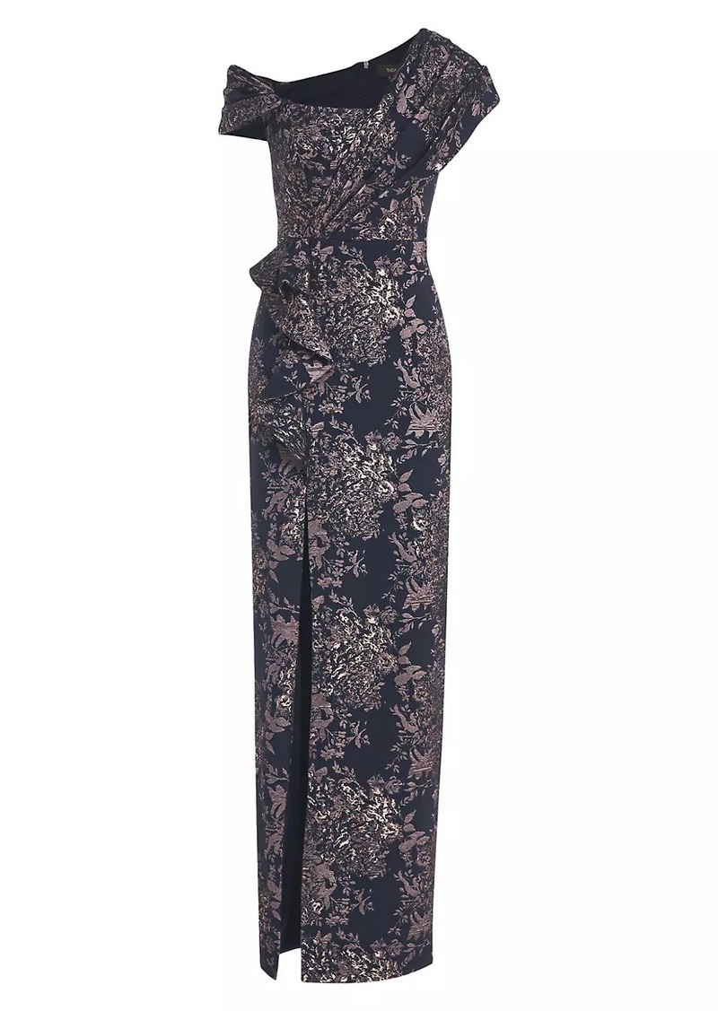 Theia Amaris Jacquard Column Gown