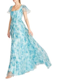 Theia Amryn Drape A Line Gown