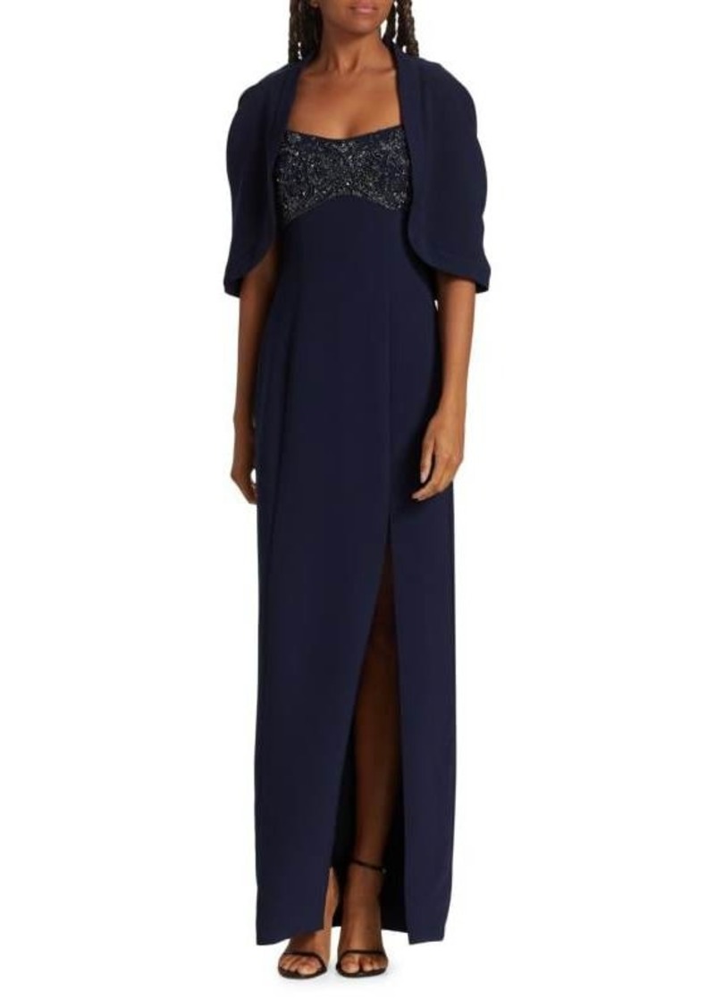 Theia Brigitta Capelet Column Gown