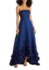 Theia Charlie Strapless High-Low Petal Gown