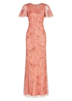 Theia Esther Bead-Embellished Gown
