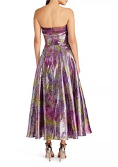 Theia Eve Sequined Strapless Dress