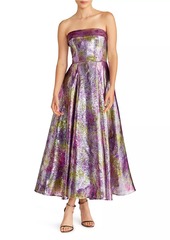 Theia Eve Sequined Strapless Dress