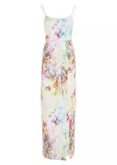 Theia Evie Floral Sequin-Embroidered Gown