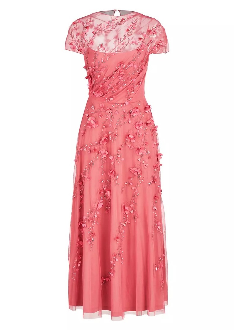 Theia Leona Sequin-Embellished Midi-Dress