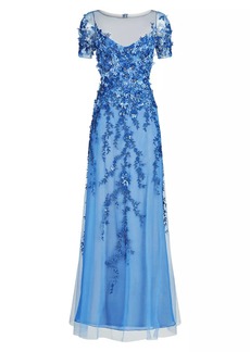 Theia Margaret Embellished Gown