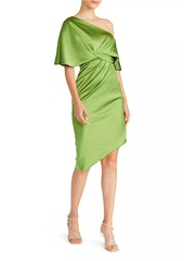 Theia Polly Satin One-Shoulder Cocktail Dress