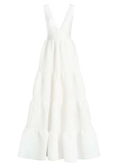 Theia Regina Tiered Cut-Out A-Line Gown