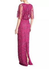 Theia Romina Beaded Column Gown