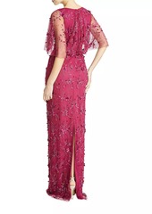 Theia Romina Beaded Column Gown