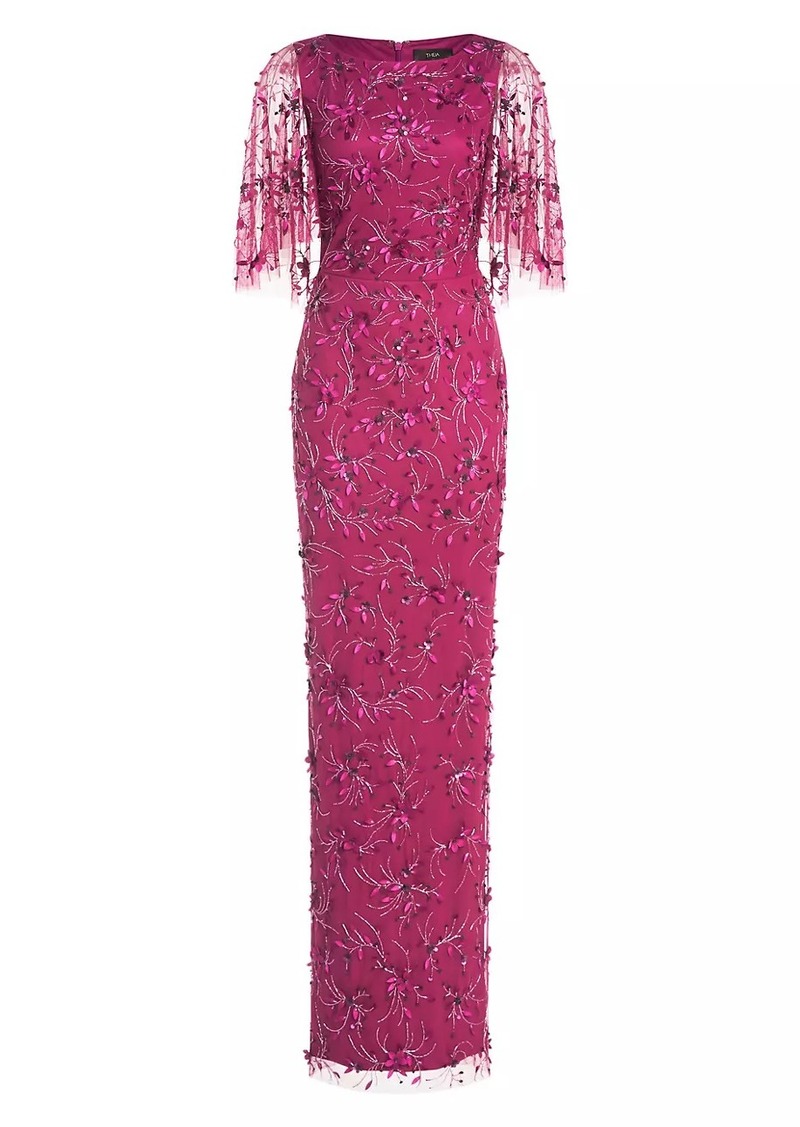 Theia Romina Beaded Column Gown