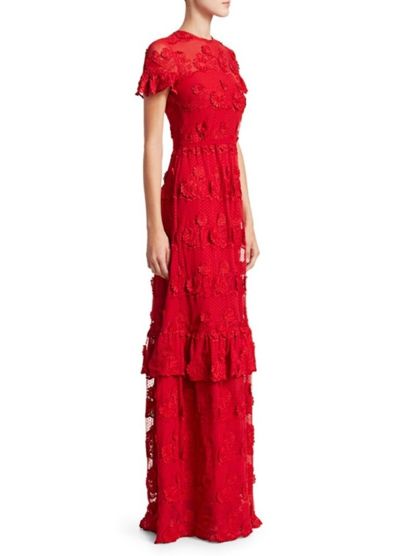 Theia Short Sleeve Lace Dress | Dresses
