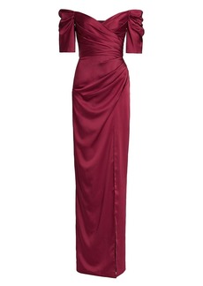 Theia Sienna Off-The-Shoulder Gown