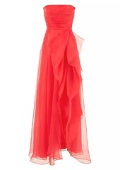 Theia Teresa Draped Tulle Gown